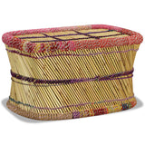 vidaXL Coffee Table with Chindi Details Bamboo Multicolored