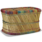 vidaXL Coffee Table with Chindi Details Bamboo Multicolored