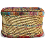 vidaXL Coffee Table with Chindi Details Bamboo Multicolored
