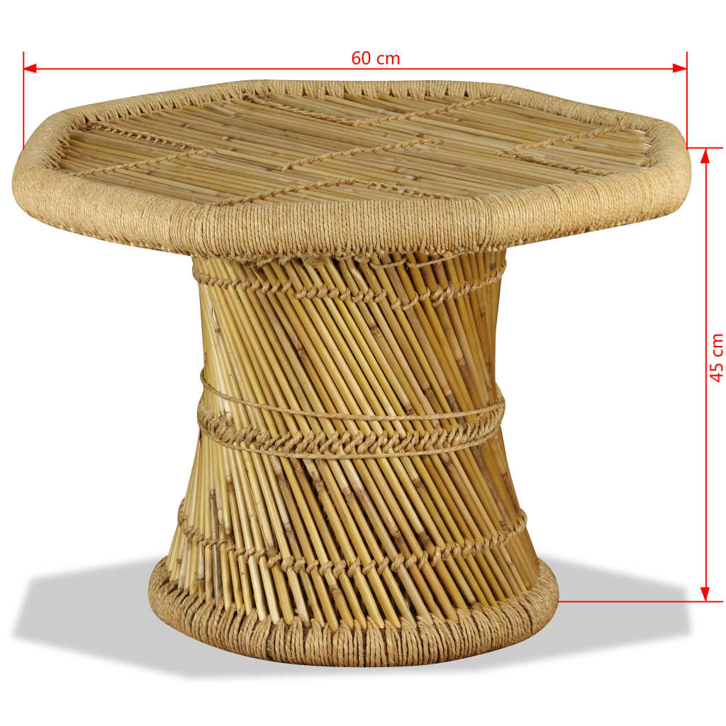 vidaXL Salontafel achthoekig 60x60x45 cm bamboe