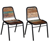 vidaXL Eetkamerstoelen 2 st massief gerecycled hout