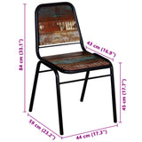 vidaXL Eetkamerstoelen 2 st massief gerecycled hout