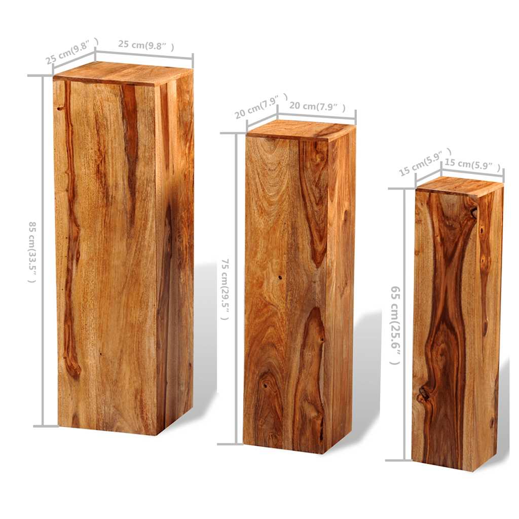 vidaXL Plantenstandaards 2 st massief mangohout