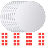 vidaXL 8 pcs Mirror Tiles round glass