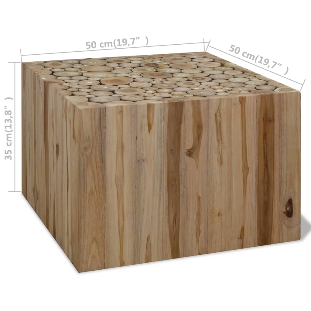 vidaXL Coffee table 50x50x35 cm solid teak wood