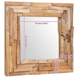 vidaXL Decorative mirror square 60x60 cm teak wood