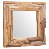 vidaXL Decorative mirror square 60x60 cm teak wood