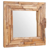 vidaXL Decorative mirror square 60x60 cm teak wood