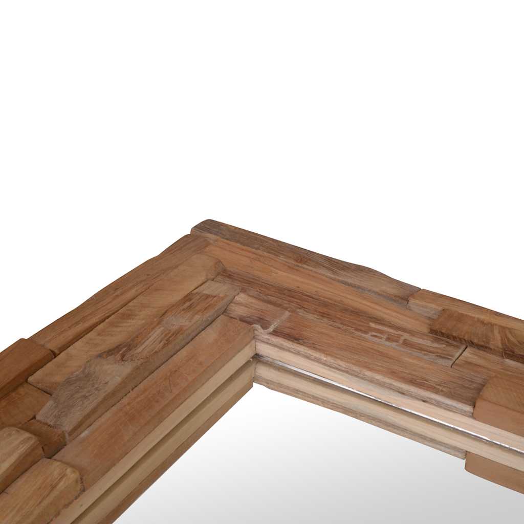 vidaXL Decorative mirror square 60x60 cm teak wood