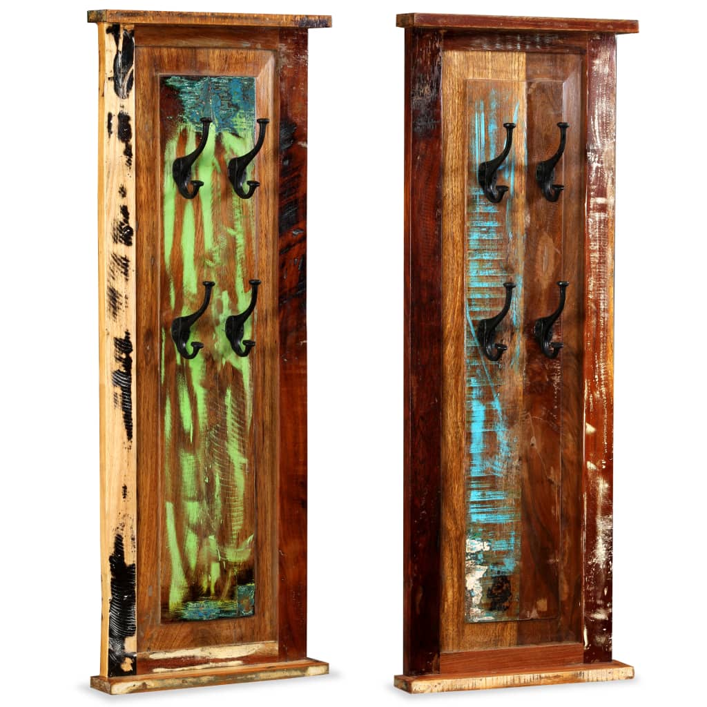 vidaXL Coat Racks 2 pcs 38x100 cm solid reclaimed wood