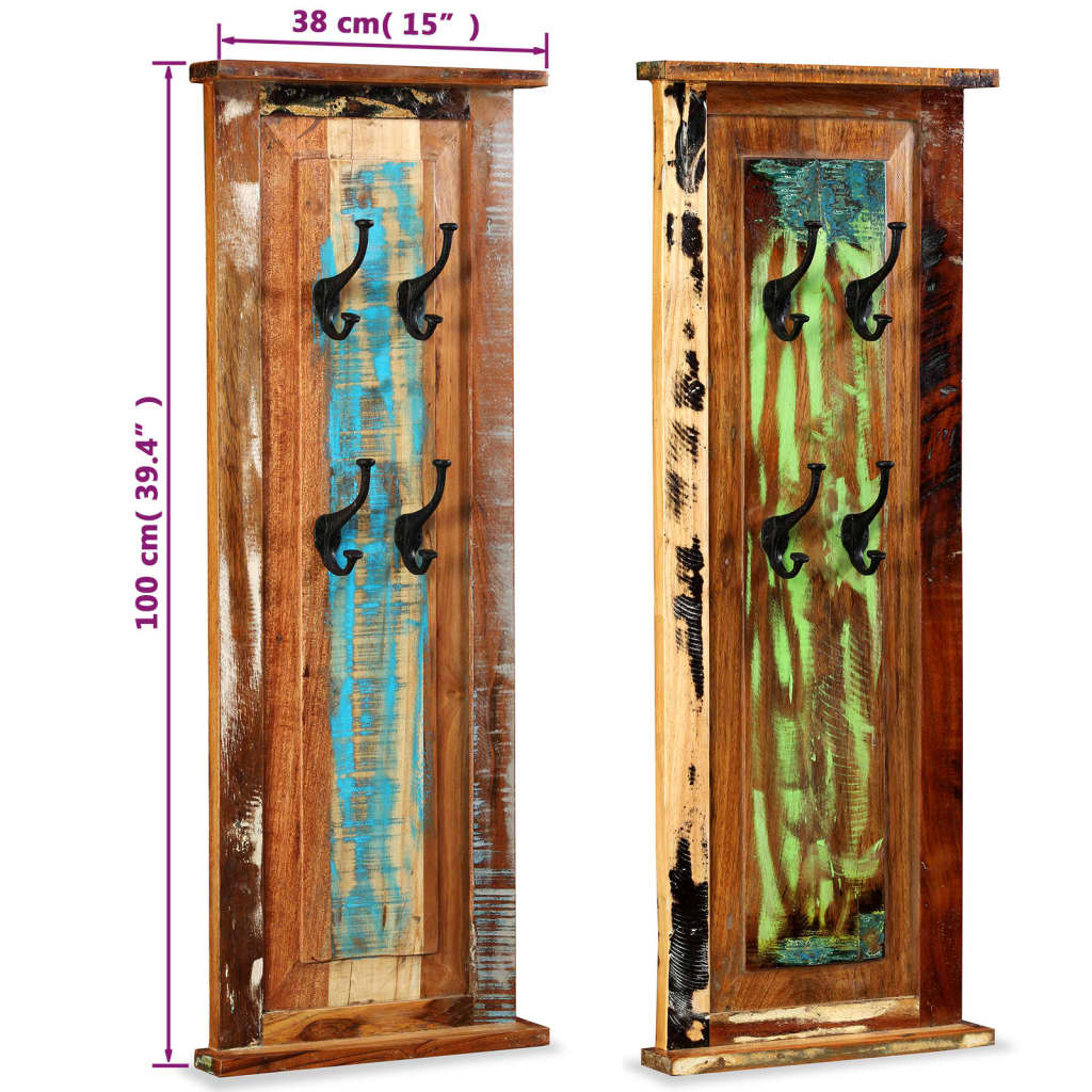 vidaXL Coat Racks 2 pcs 38x100 cm solid reclaimed wood