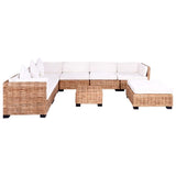 vidaXL Loungeset Natural Rattan 27-Piece
