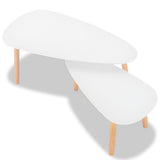 vidaXL 2-Piece Coffee Table Set Solid Pine Wood White