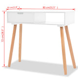 vidaXL Wandtafel 80x30x72 cm massief grenenhout wit