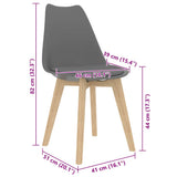 vidaXL Eetkamerstoelen 2 st kunststof grijs