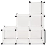 vidaXL Storage Cabinet with 6 Compartments White