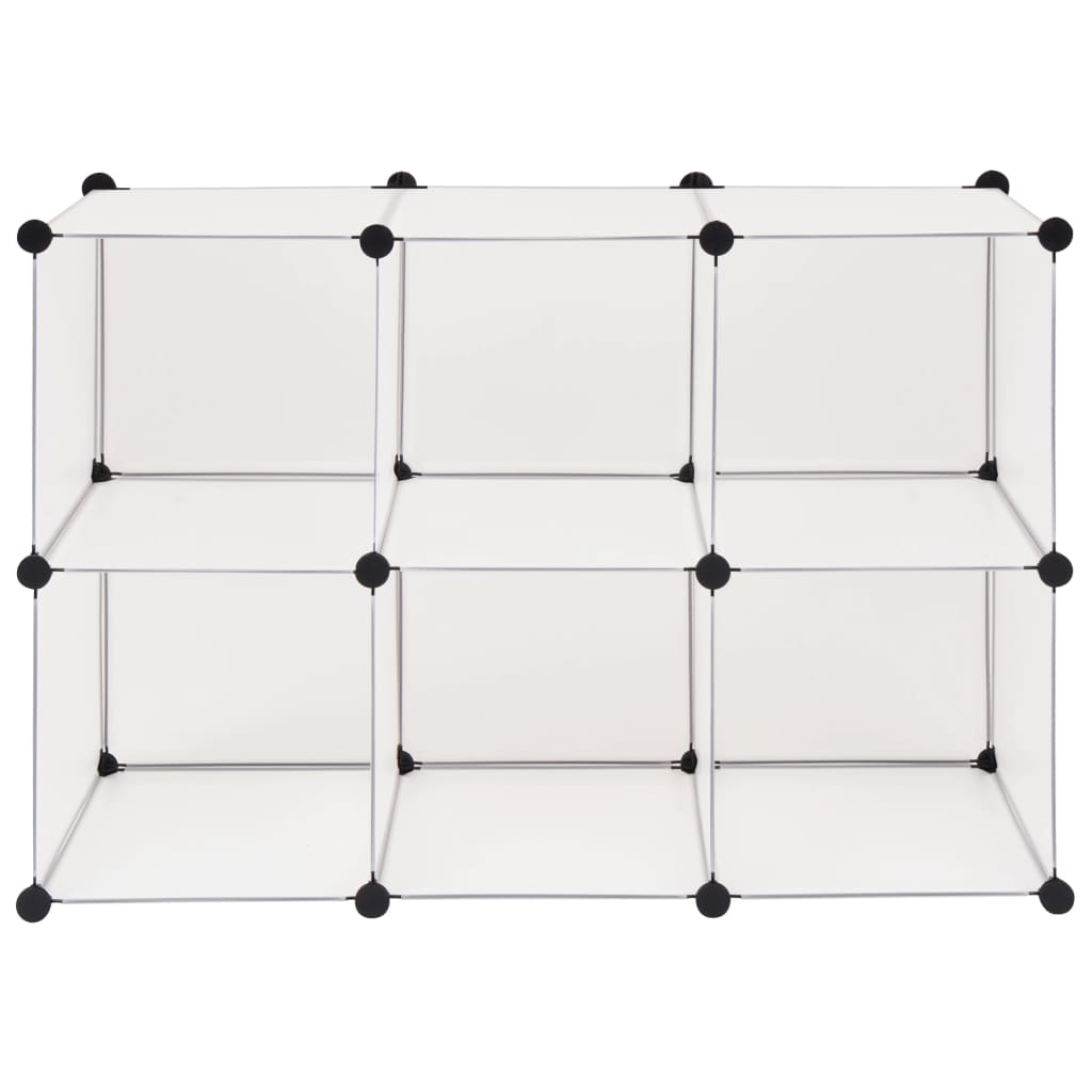 vidaXL Storage Cabinet with 6 Compartments White