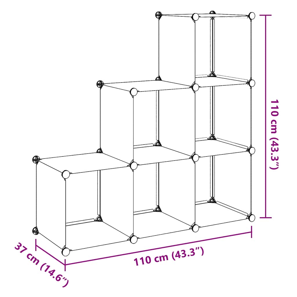 vidaXL Storage Cabinet with 6 Compartments White
