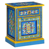 vidaXL Bedside Cabinet Hand-Painted Solid Mango Wood Turquoise