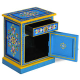 vidaXL Bedside Cabinet Hand-Painted Solid Mango Wood Turquoise