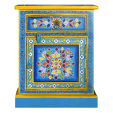 vidaXL Bedside Cabinet Hand-Painted Solid Mango Wood Turquoise