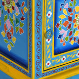 vidaXL Bedside Cabinet Hand-Painted Solid Mango Wood Turquoise