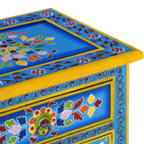 vidaXL Bedside Cabinet Hand-Painted Solid Mango Wood Turquoise