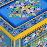 vidaXL Bedside Cabinet Hand-Painted Solid Mango Wood Turquoise