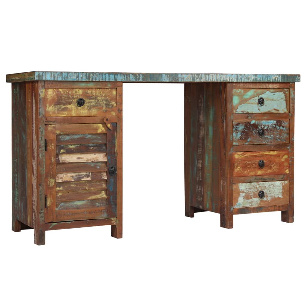 vidaXL Bureau 140x50x77 cm bois recyclé massif