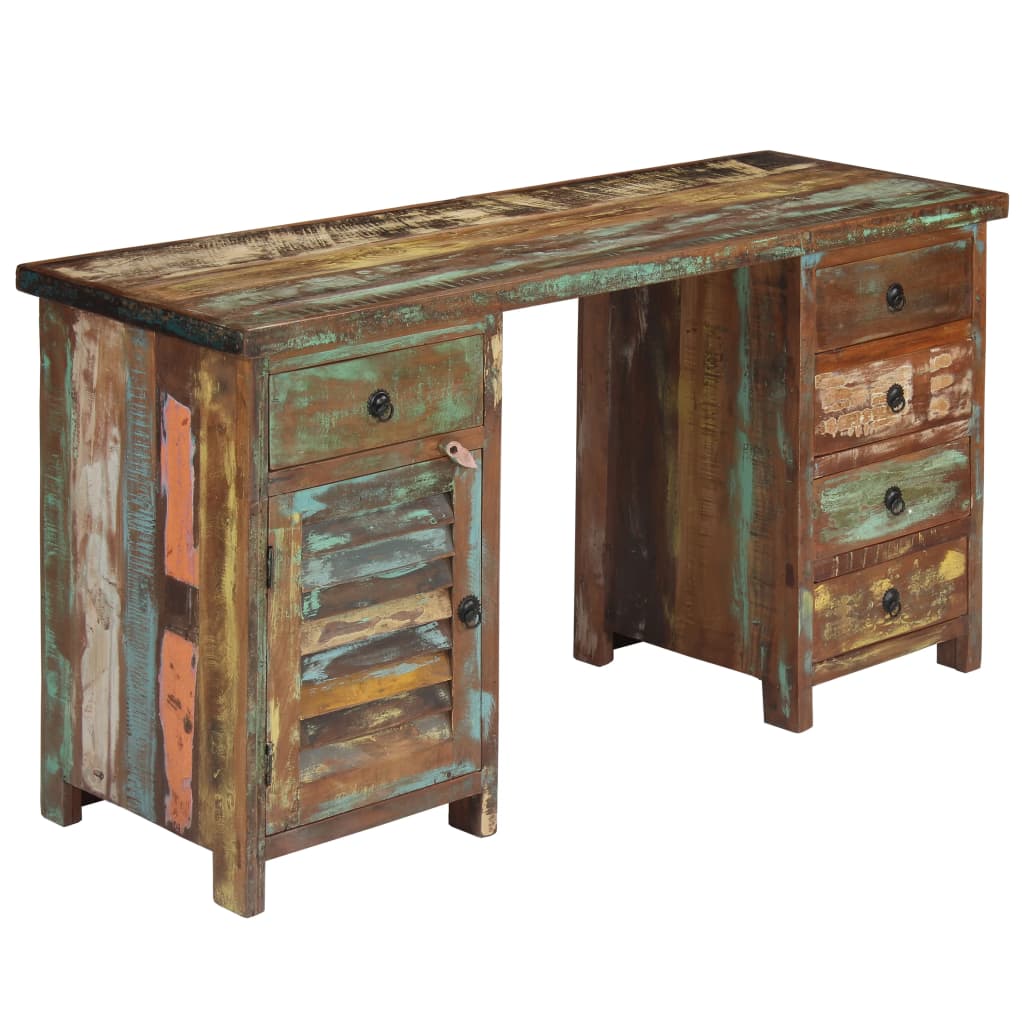 vidaXL Bureau 140x50x77 cm bois recyclé massif