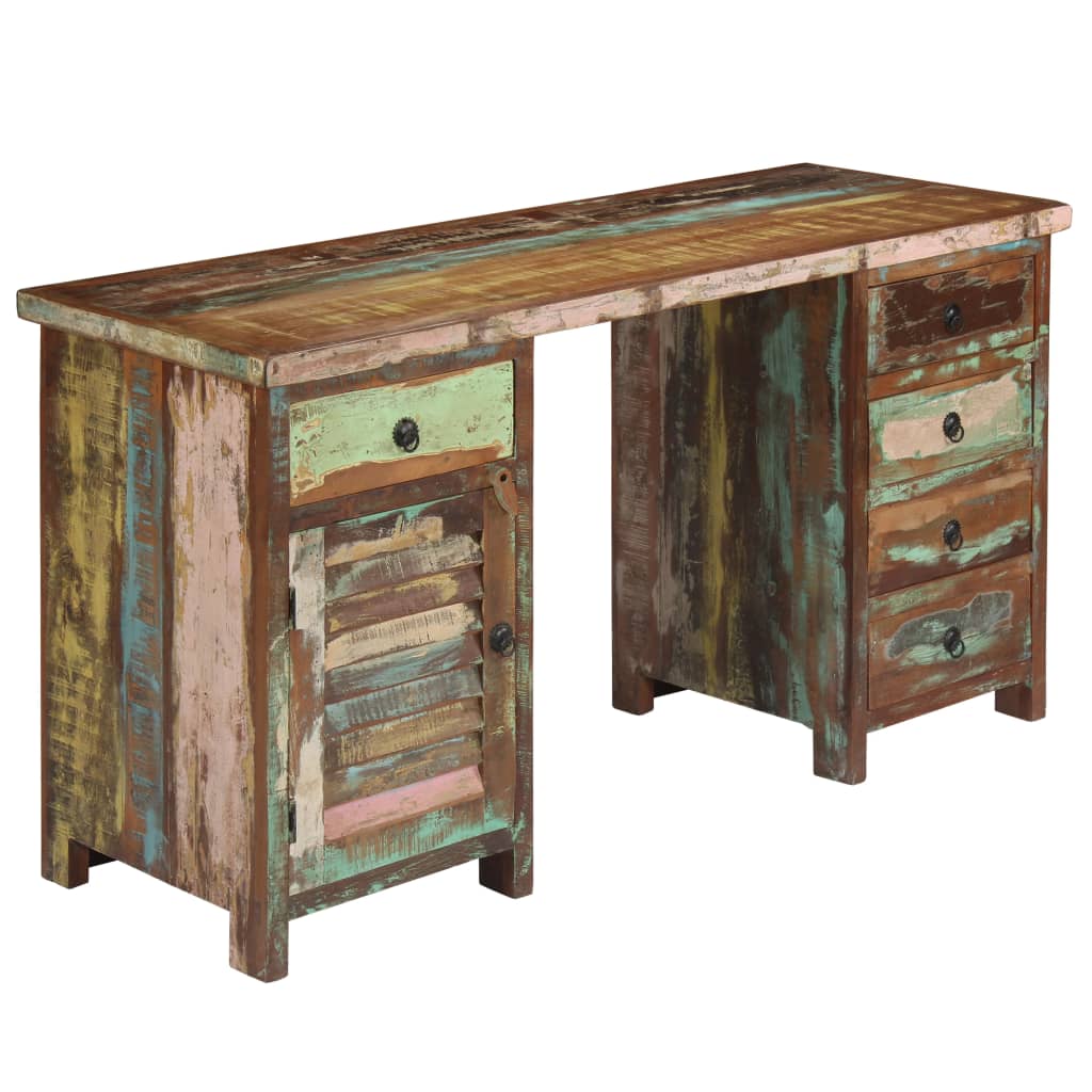 vidaXL Bureau 140x50x77 cm bois recyclé massif