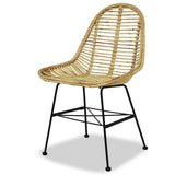 vidaXL Dining Chairs 2 pcs natural rattan
