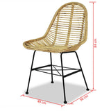 vidaXL Dining Chairs 2 pcs natural rattan