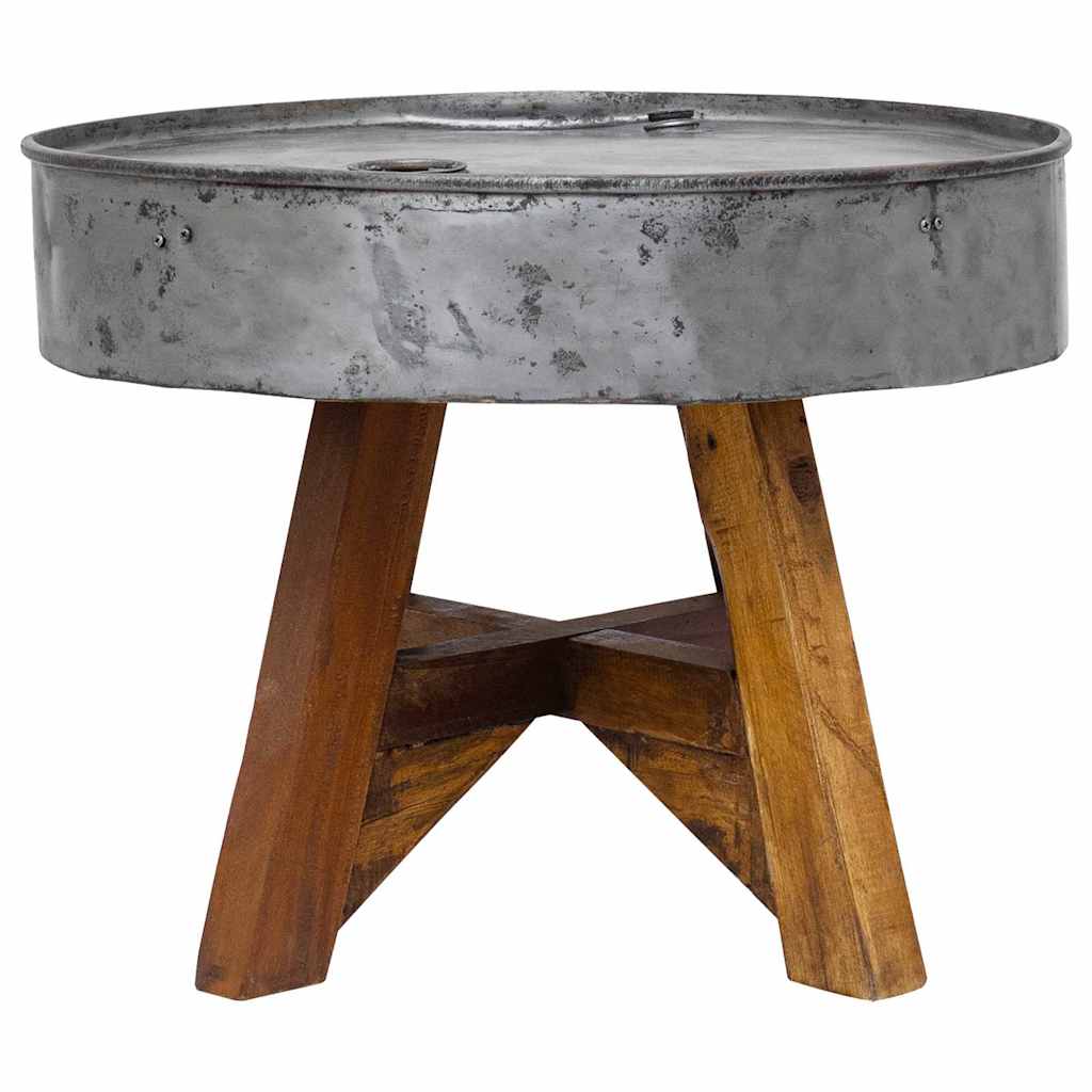 vidaXL Coffee Table 60x45 cm Mixed Reclaimed Wood Silver