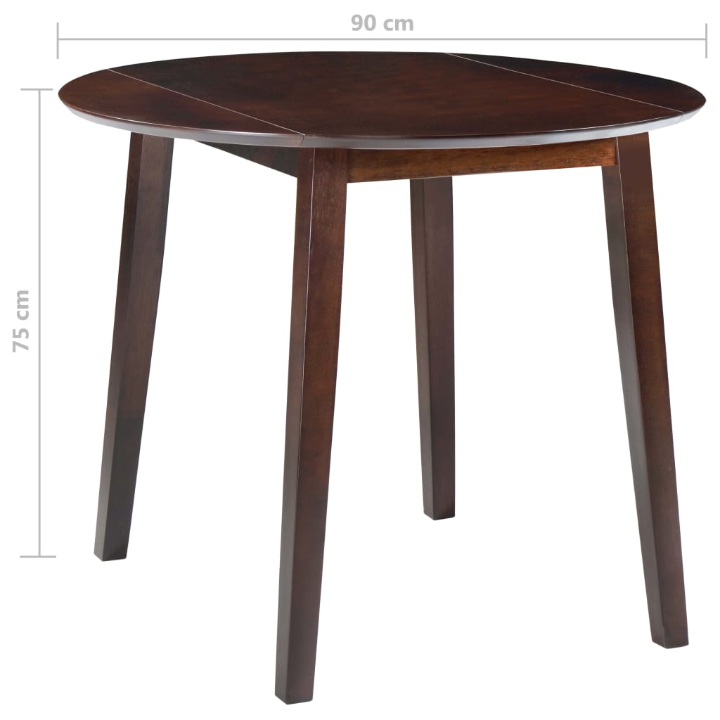 vidaXL Folding Dining Table Round MDF Brown