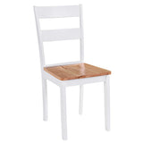 vidaXL Eetkamerstoelen 2 st massief rubberwood wit