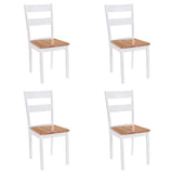 vidaXL Dining Chairs 4 pcs Solid Rubberwood White