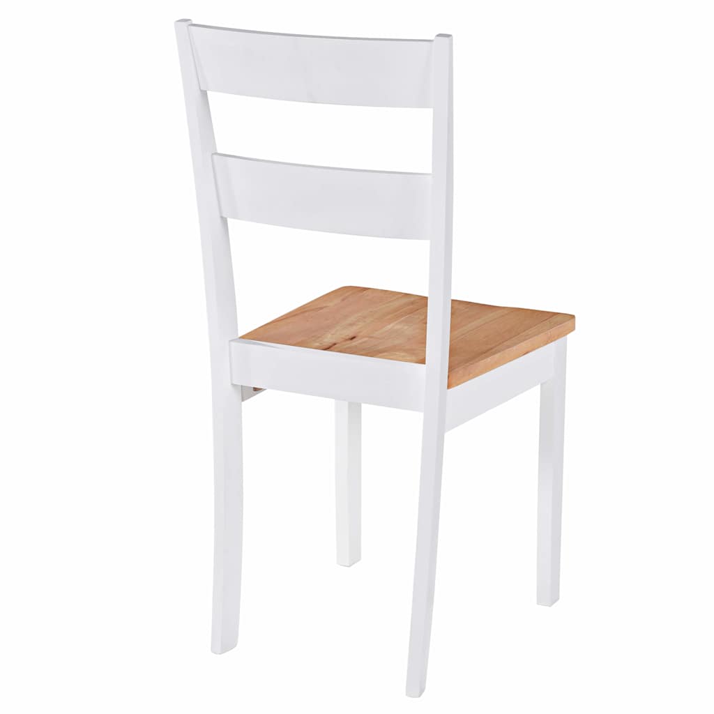 vidaXL Dining Chairs 4 pcs Solid Rubberwood White