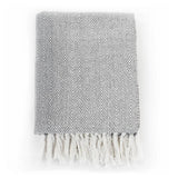 vidaXL Herringbone Plaid 125x150 cm cotton grey