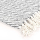 vidaXL Herringbone Plaid 125x150 cm cotton grey