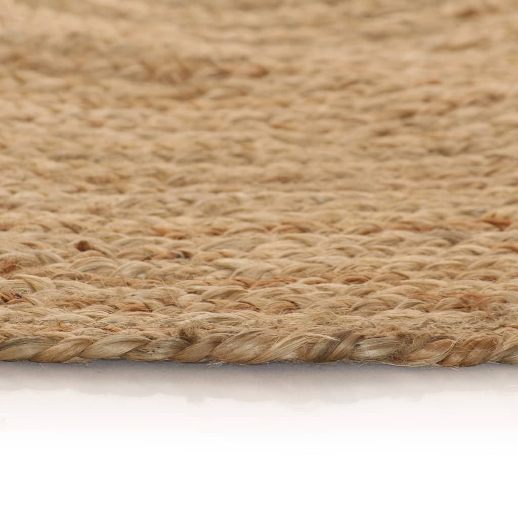 vidaXL Rug round 90 cm braided jute