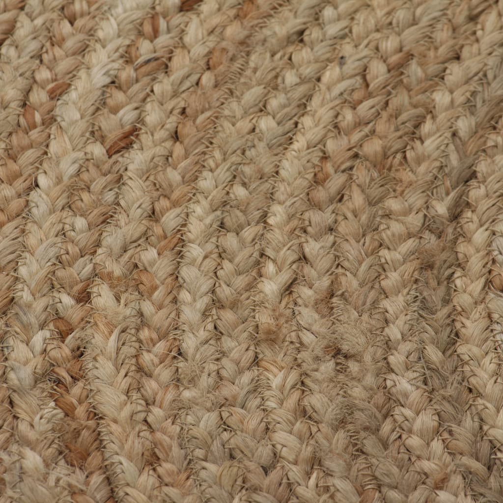 vidaXL Rug round 90 cm braided jute