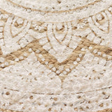 vidaXL Round Braided Jute Rug with Print 90 cm