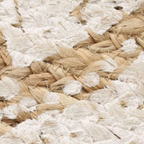 vidaXL Round Braided Jute Rug with Print 90 cm