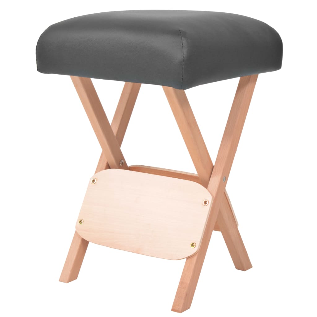vidaXL Massage Stool with 12 cm Thick Seat Foldable White