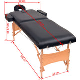 vidaXL Massage Table 10 cm Thick 2 Zones Foldable White
