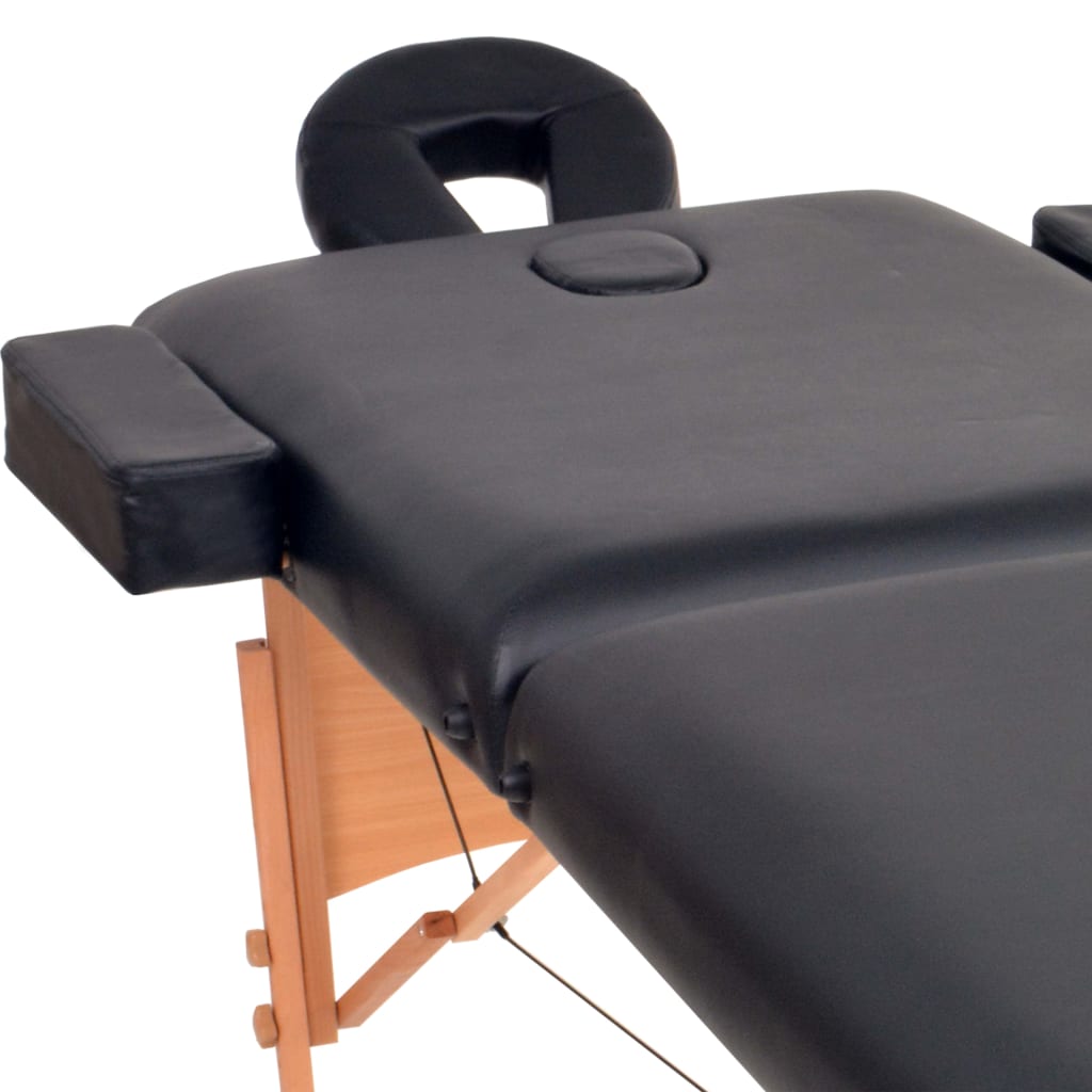 vidaXL Massage Table 10 cm Thick 2 Zones Foldable White