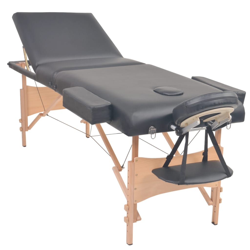 vidaXL Foldable Massage Table 3 Zones 10 cm Thick White