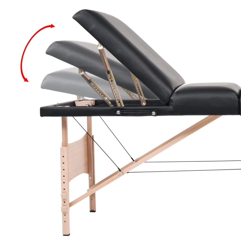 vidaXL Foldable Massage Table 3 Zones 10 cm Thick White