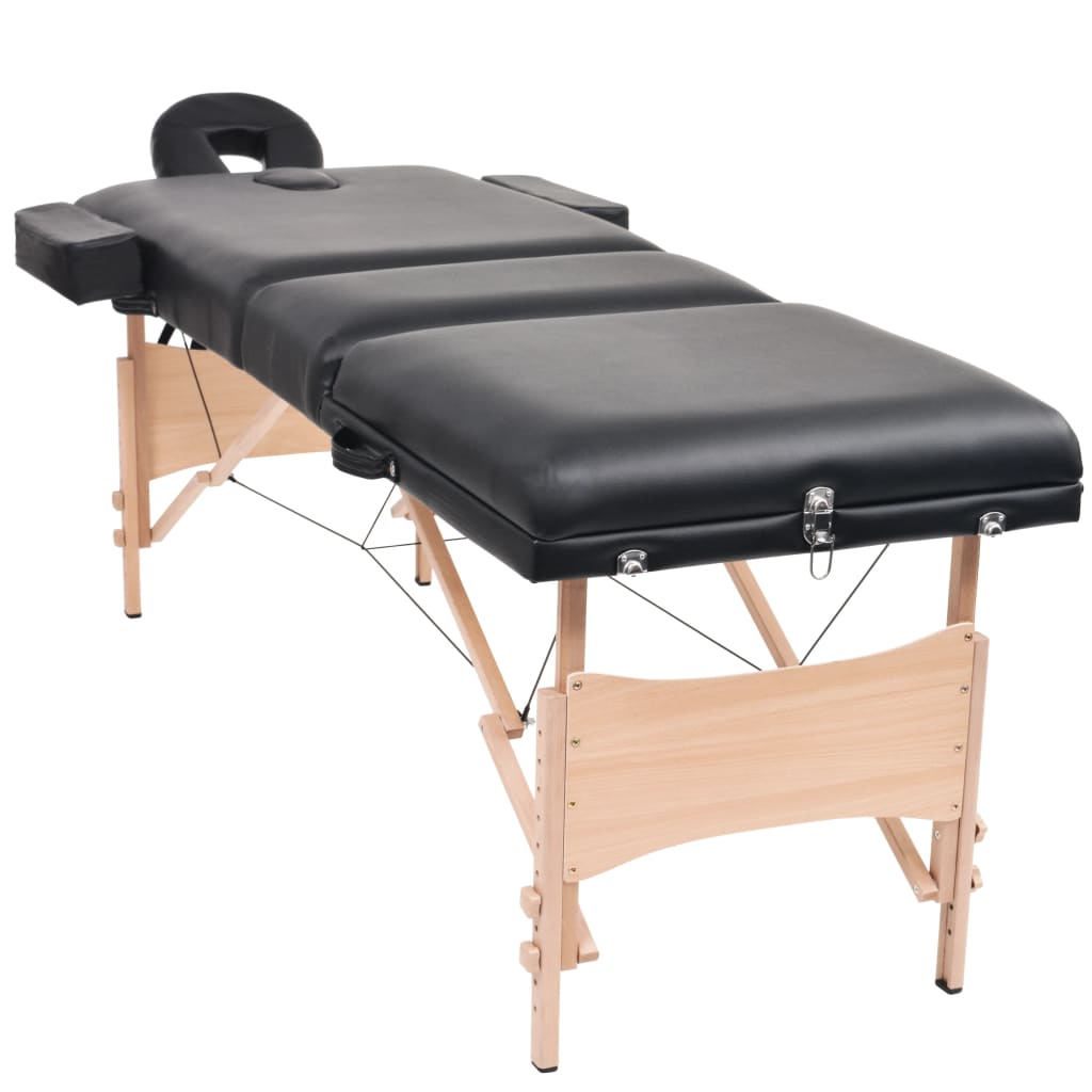 vidaXL Foldable Massage Table 3 Zones 10 cm Thick White